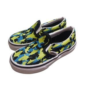 Vans Classic Slip On Shoes Little Kids Size 10.5 Shark Sneakers EUC